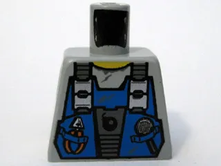 Torso Power Miners Blue Vest with Tools and Bomb over Sweaty Shirt Pattern