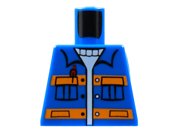 Torso City Jacket with Pockets & Pen over Sweater, Orange Stripes Pattern