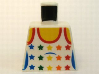 Torso Female Tank Top with Rainbow Stars, Yellow Neck and Shoulders Pattern