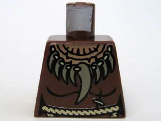 Torso Female Castle Fantasy Era with Dark Tan Animal Tooth / Claw Necklace and Tan Rope Belt Pattern