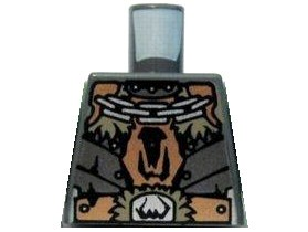 Torso Castle Fantasy Era Armor with Chain Necklace and Large Belt Pattern