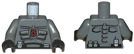 Torso Space Police 3 Officer Pattern / Dark Bluish Gray Arms / Black Hands