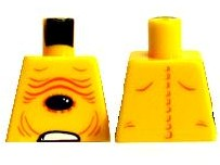 Torso Alien Bare Chest with Skin Folds and Dark Blue Oval Pattern