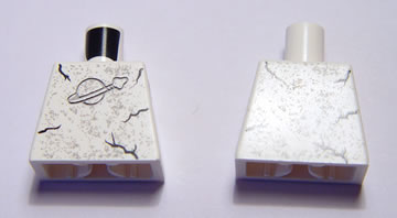 Torso with Classic Space Logo, Marbling and Black Cracks Pattern