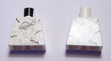 Torso with Classic Space Logo, Marbling and Black Cracks Pattern