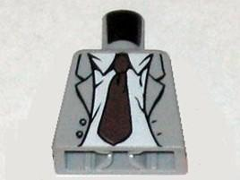 Torso Indiana Jones Open Suit Jacket with Rumpled Shirt and Dark Brown Tie Pattern