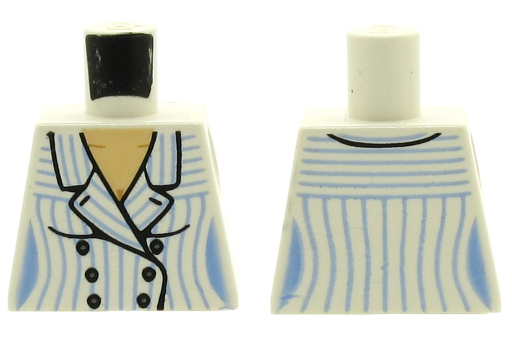 Torso Indiana Jones Suit Jacket Female with Blue Pinstripes Pattern