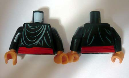 Torso Indiana Jones with Layered Shirt and Red Belt Pattern / Black Arms / Nougat Hands