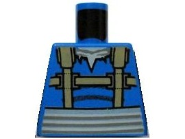 Torso Dark Tan Straps over Torn Shirt, Light Bluish Gray Belt and Ponytail on Back Pattern (SW Turk Falso)