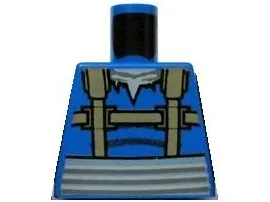 Torso Dark Tan Straps over Torn Shirt, Light Bluish Gray Belt and Ponytail on Back Pattern (SW Turk Falso)