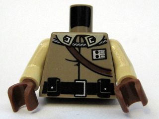 Torso SW General Calrissian Braid, Badge, Black Belt and Shoulder Strap Pattern / Tan Arms / Reddish Brown Hands