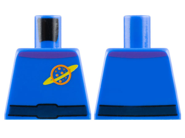 Torso Space Uniform with Orange and Yellow Ringed Planet Logo, Dark Blue Belt, Dark Purple Collar Pattern