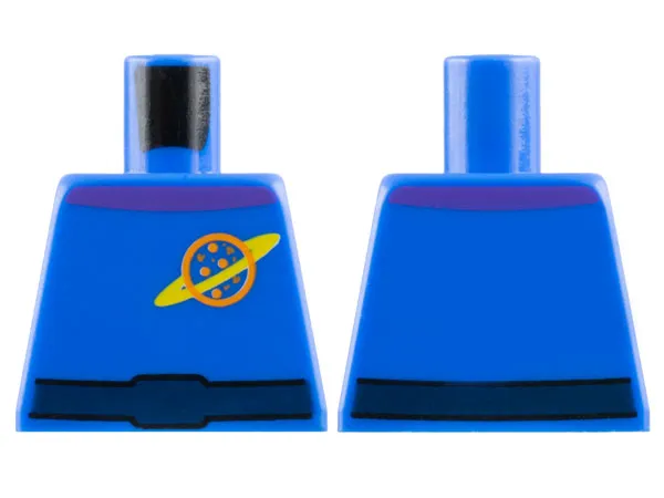 Torso Space Uniform with Orange and Yellow Ringed Planet Logo, Dark Blue Belt, Dark Purple Collar Pattern