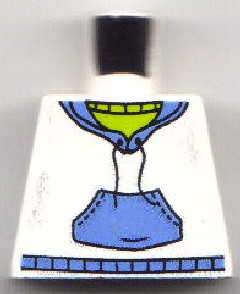 Torso Hooded Sweatshirt with Medium Blue Pocket and Drawstring Front, Medium Blue Hood Back Pattern