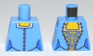 Torso Pirate Female Corset with Gold and Blue Pattern