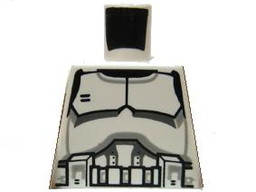 Torso SW Armor Clone Trooper Black Belt and Gray Neckline Pattern
