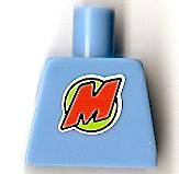 Torso with Orange Capital Letter M over Lime Circle Pattern (LEGO Club Max)