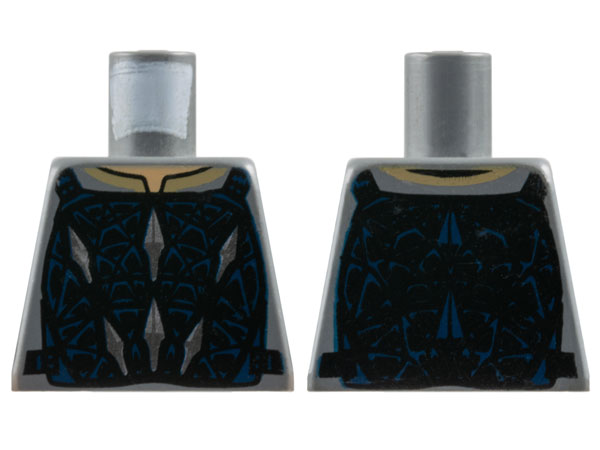 Torso Armor Vest with Silver and Dark Blue Pattern