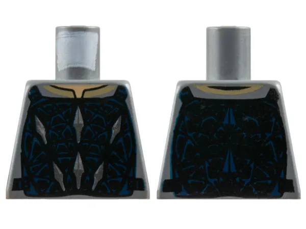 Torso Armor Vest with Silver and Dark Blue Pattern
