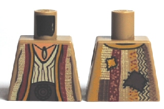 Torso Arabian Robe with Pendant and Patches Pattern