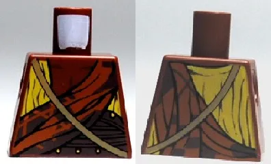 Torso Yellow and Dark Orange Draped Top with Gold Strap over Shoulder Pattern