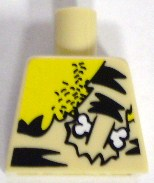 Torso Male with Chest Hair and Animal Print Top with Bone Pattern