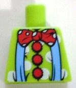 Torso Blue Suspenders and Red Polka Dot Bow Tie and Buttons Pattern (Clown)
