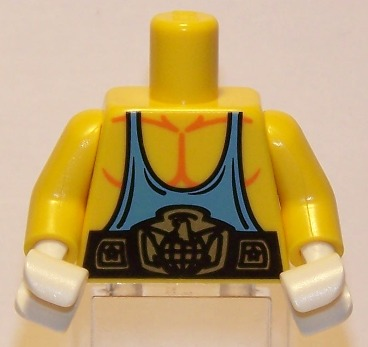 Torso Muscles with Medium Blue Tank Top and Belt Pattern / Yellow Arms / White Hands