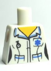 Torso Hospital EMT Star of Life, Female Shirt Open Collar and Fob Watch Pattern