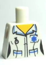Torso Hospital EMT Star of Life, Female Shirt Open Collar and Fob Watch Pattern