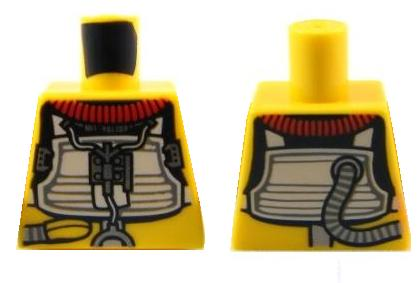 Torso SW Trandoshan Armor with Dark Red Collar and Printed Back Pattern