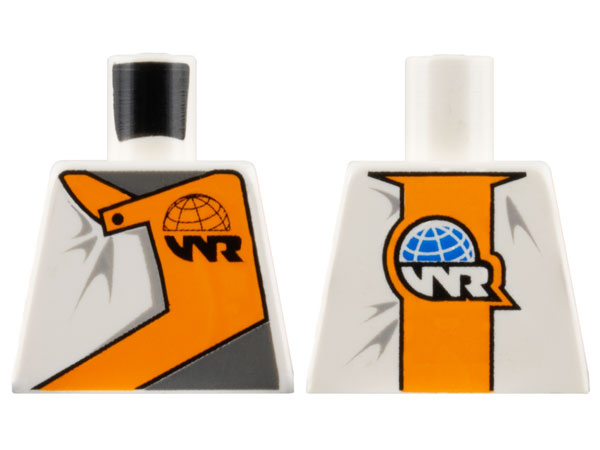 Torso World Racers - WR Logo on Orange Inset Front and Back Pattern