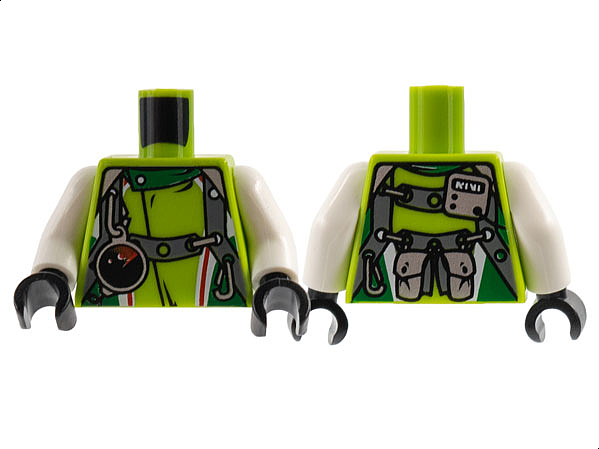 Torso World Racers - Team Extreme with Vest with Belts and Radar Pattern / White Arms / Black Hands