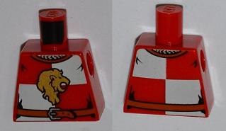 Torso Castle Kingdoms Lion Head Quarters with Belt Front and Back Pattern