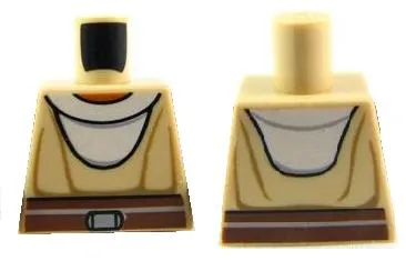 Torso SW Jedi Robe, White Undershirt & Reddish Brown Belt Pattern (Nahdar Vebb)