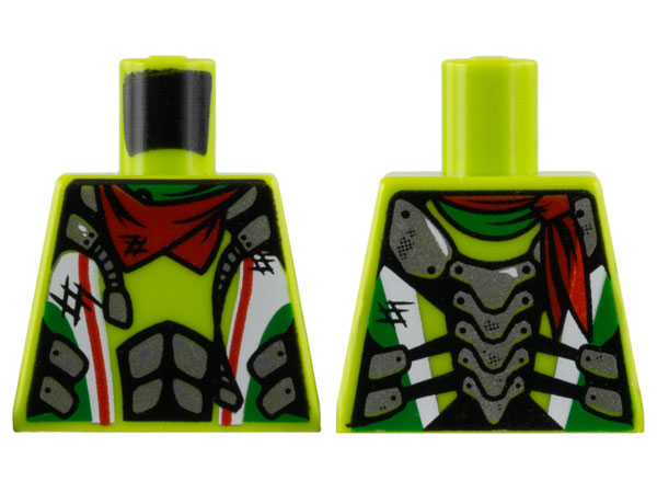 Torso World Racers - White and Silver Overalls, Red Bandana Pattern