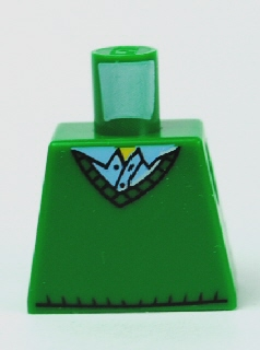 Torso Sweater V-Neck over Button Down Bright Light Blue Shirt Collar with 2 Buttons and Yellow Neck Pattern