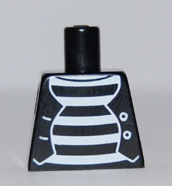 Torso Mime Shirt with White Stripes and White Button Vest Pattern