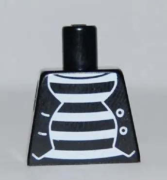 Torso Mime Shirt with White Stripes and White Button Vest Pattern