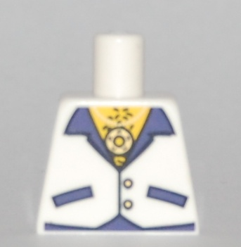 Torso Vest with Dark Purple Pockets and Lapels and Gold Buttons, Necklace with Medallion, Yellow Hairy Chest Pattern