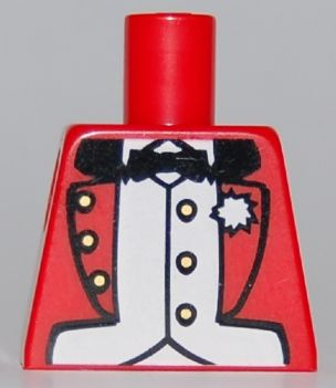 Torso Jacket Formal with Bow Tie, White Vest and Boutonniere Pattern