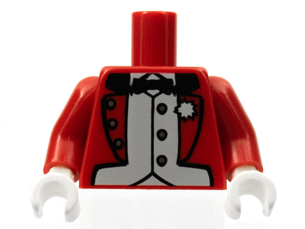 Torso Jacket Formal with Bow Tie, White Vest and Boutonniere Pattern / Red Arms / White Hands