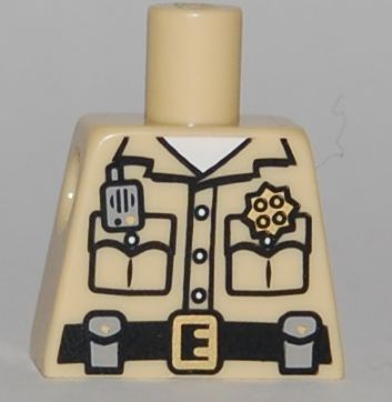 Torso Shirt Button Down with Pockets, Radio, Badge and Belt Pattern