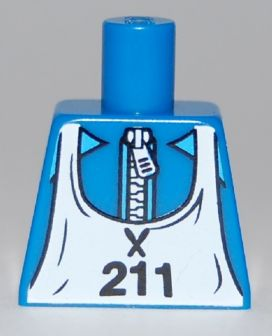 Torso White Zipper and Ski Bib with '211' Pattern