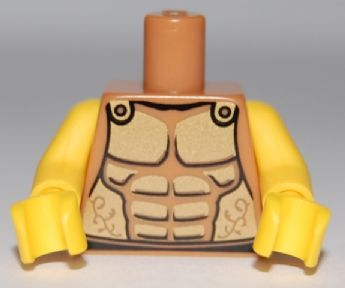 Torso Armor with Gold Plated Muscles Outline Pattern (Spartan) / Yellow Arms / Yellow Hands
