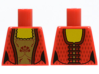 Torso Castle Kingdoms Female Corset with Gold Panel Front and Lace Up Back Pattern