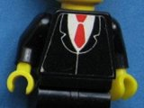 Torso Suit Jacket Closed over White Shirt, Red Tie Pattern (Sticker) / Black Arms / Yellow Hands
