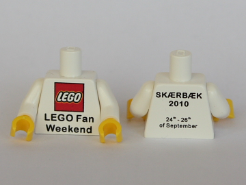 Torso LEGO Fan Weekend 2010 Pattern / White Arms / Yellow Hands