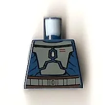 Torso SW Mandalorian Armor Plates Dark Bluish Gray Pattern (Death Watch)
