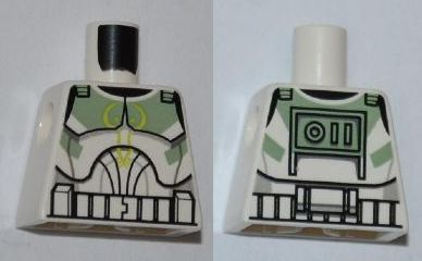 Torso SW Armor Clone Trooper with Sand Green Markings Pattern (Clone Wars)